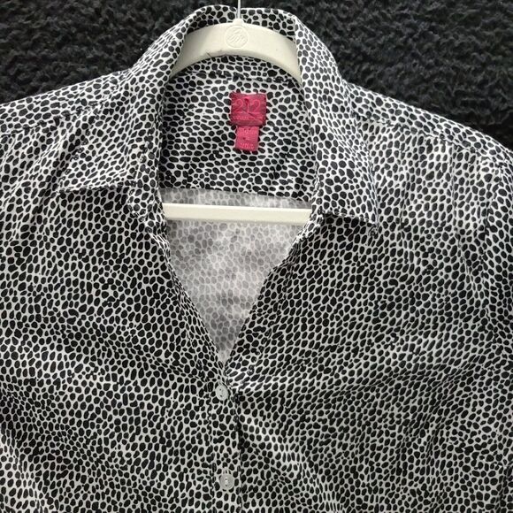 212 Collection Womens Button Up BLouse Multicolor Size XL Cotton Blend Stretch - Picture 9 of 12